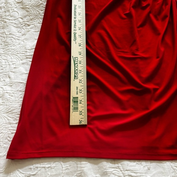 Lauren Ralph Lauren Barolo Red Ruched Empire-Waist Cap-Sleeve‎ Dress size 10 - Picture 10 of 12